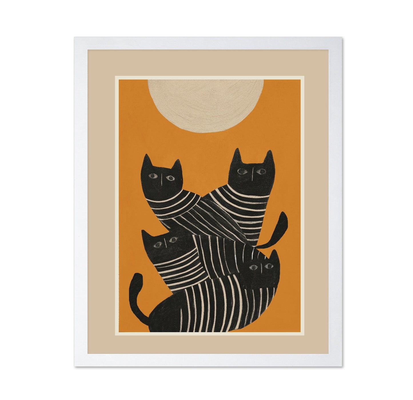 Striped Black Cat Quartet