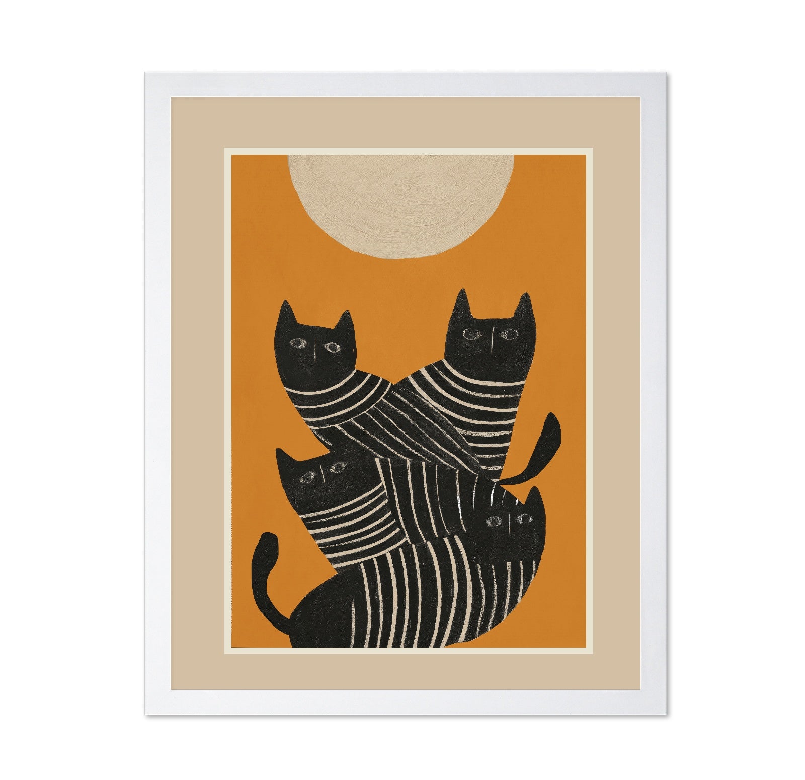 Striped Black Cat Quartet