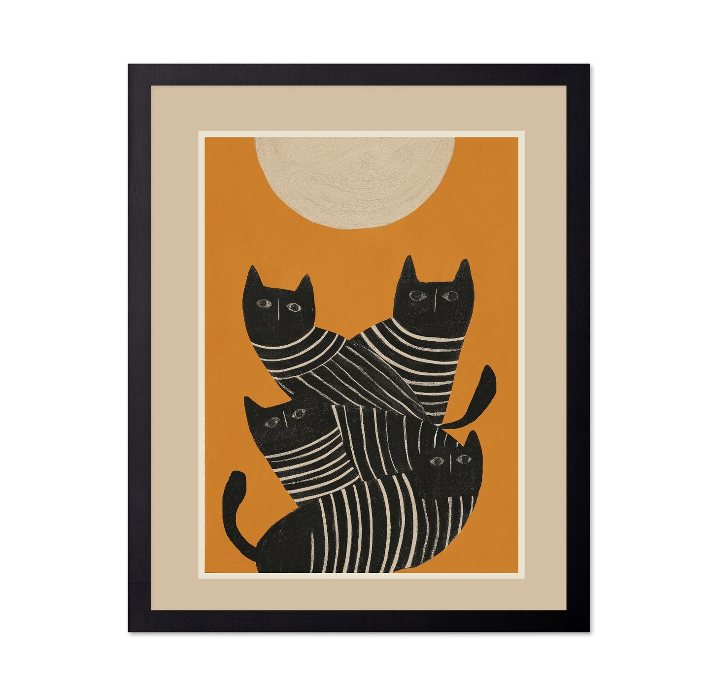 Striped Black Cat Quartet