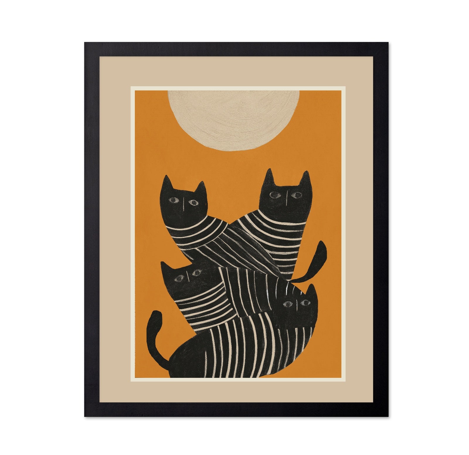 Striped Black Cat Quartet