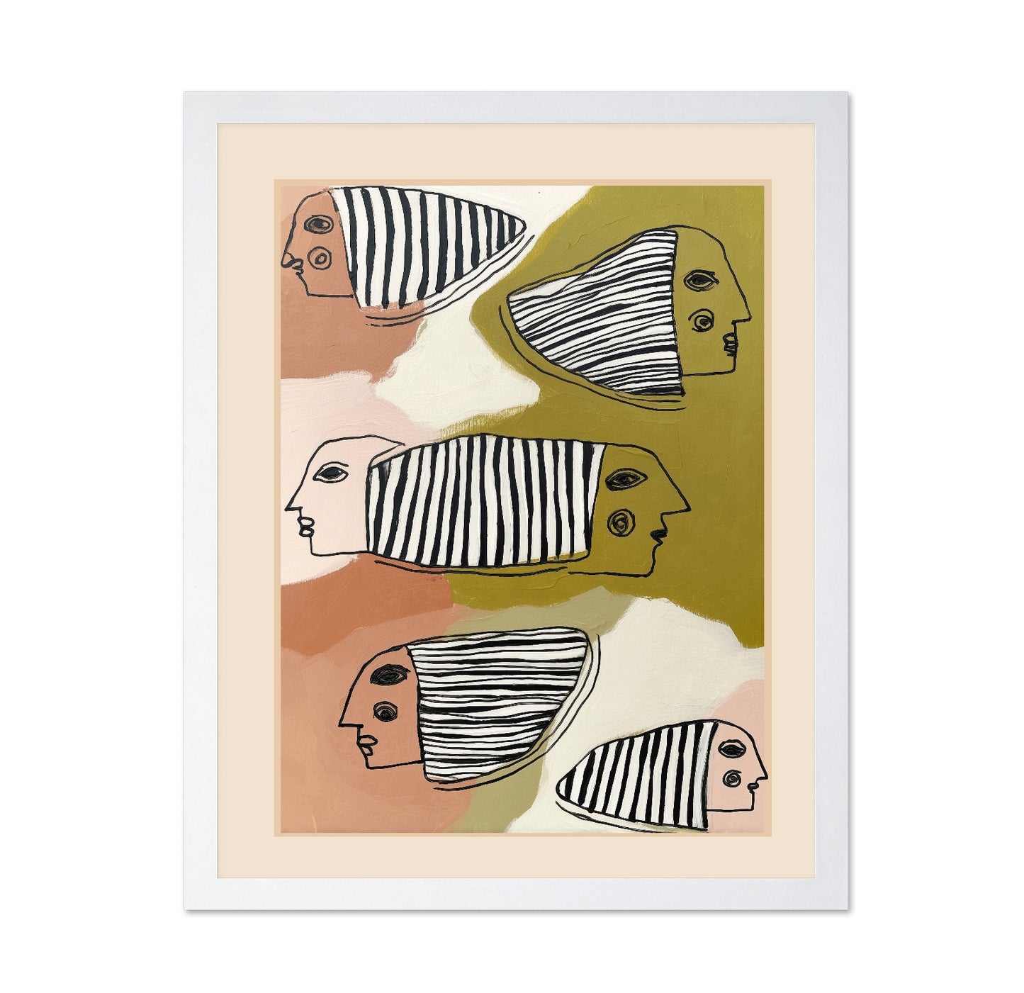 Striped Thought Faces