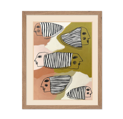 Striped Thought Faces