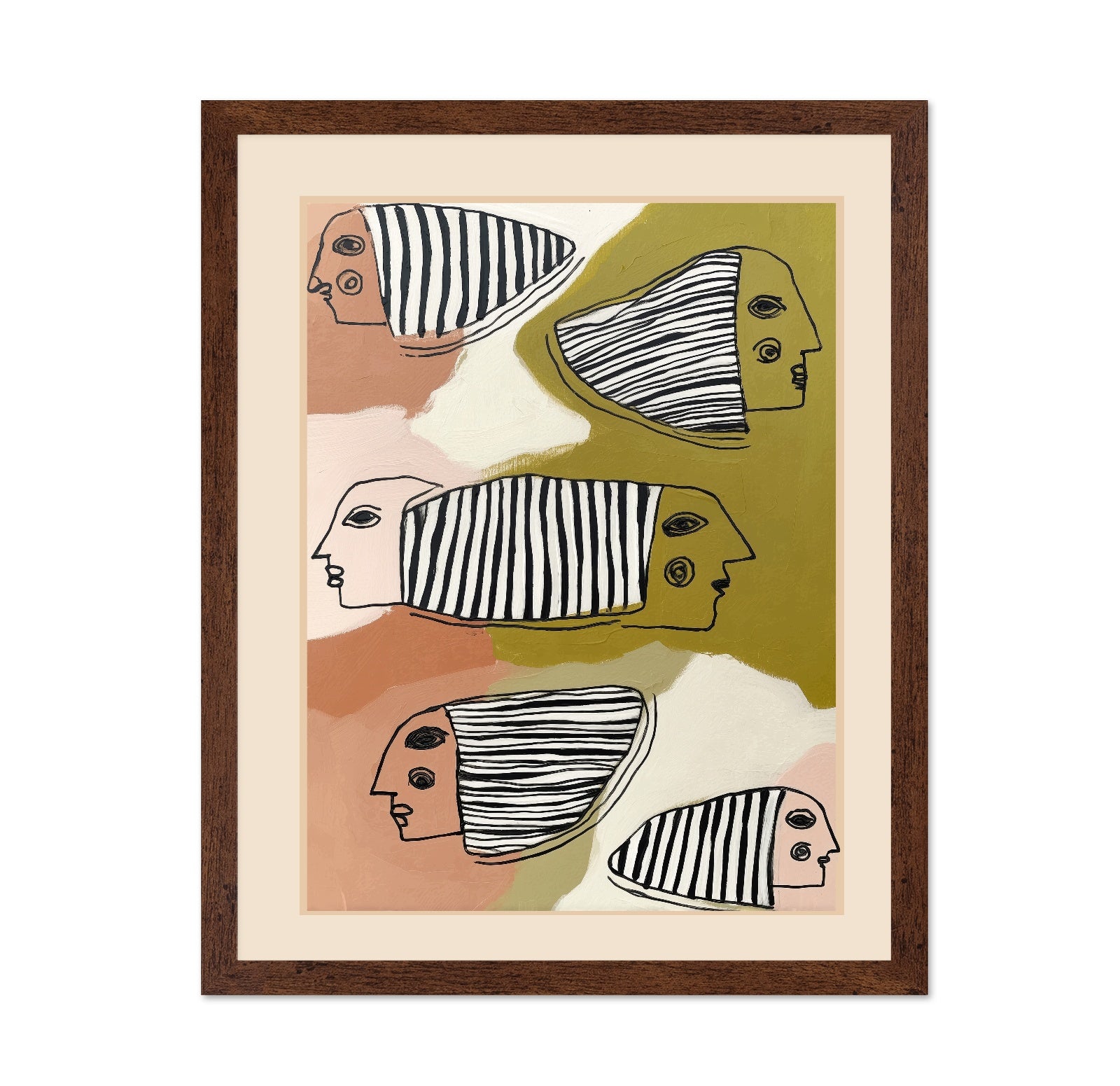 Striped Thought Faces