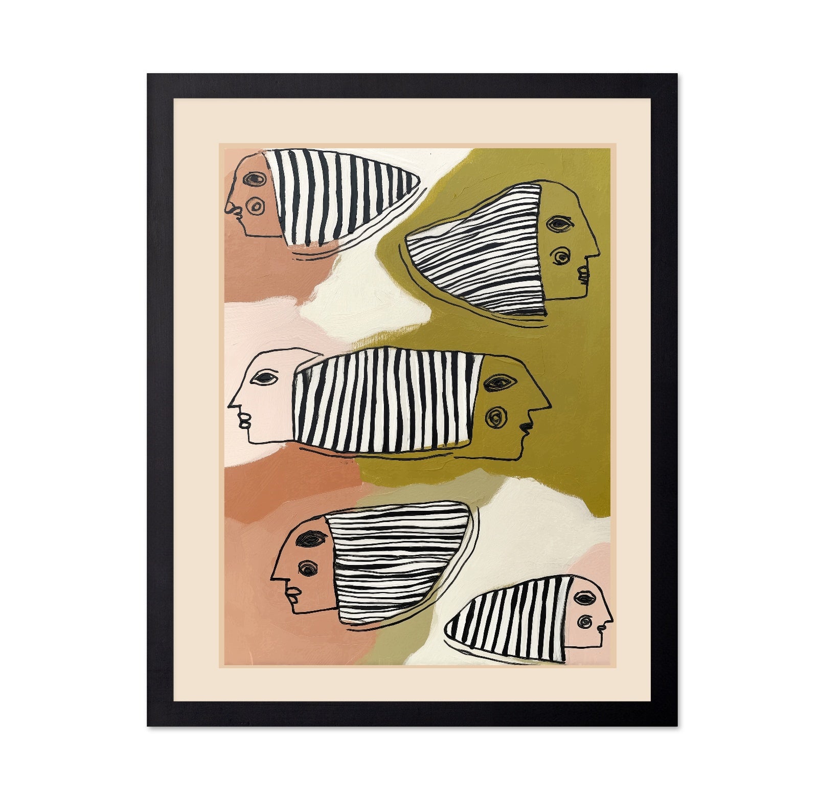 Striped Thought Faces