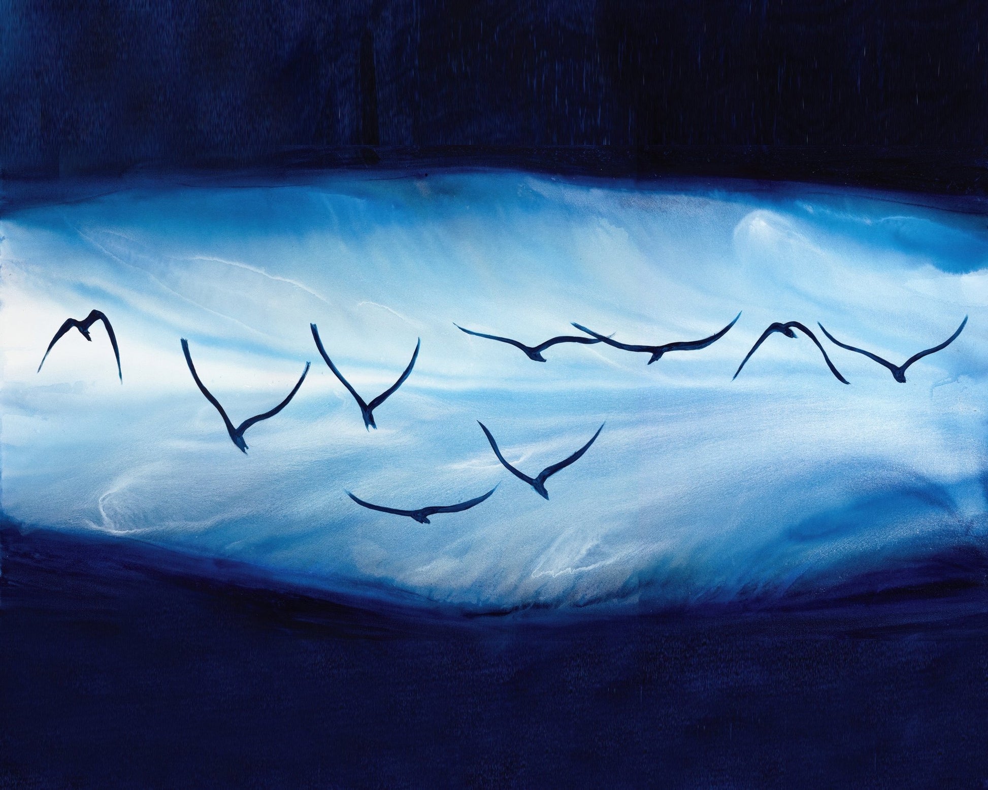 Midnight Flight Over Water