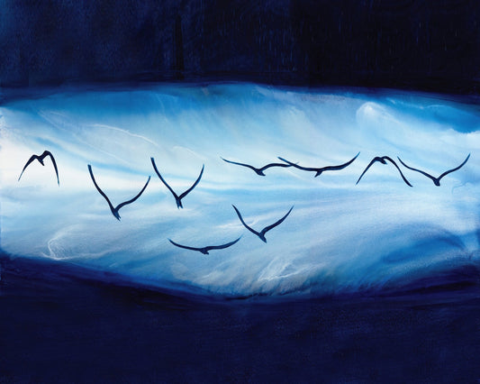 Midnight Flight Over Water