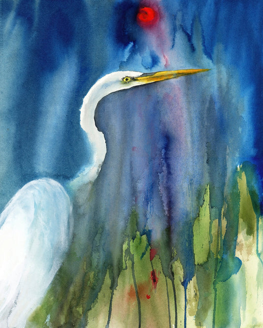 Midnight Egret Glow