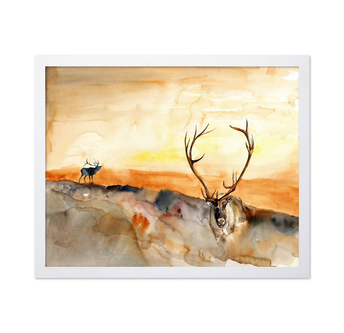 Watercolor Elk Antlers