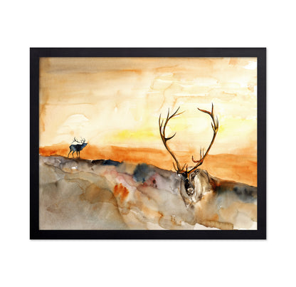 Watercolor Elk Antlers