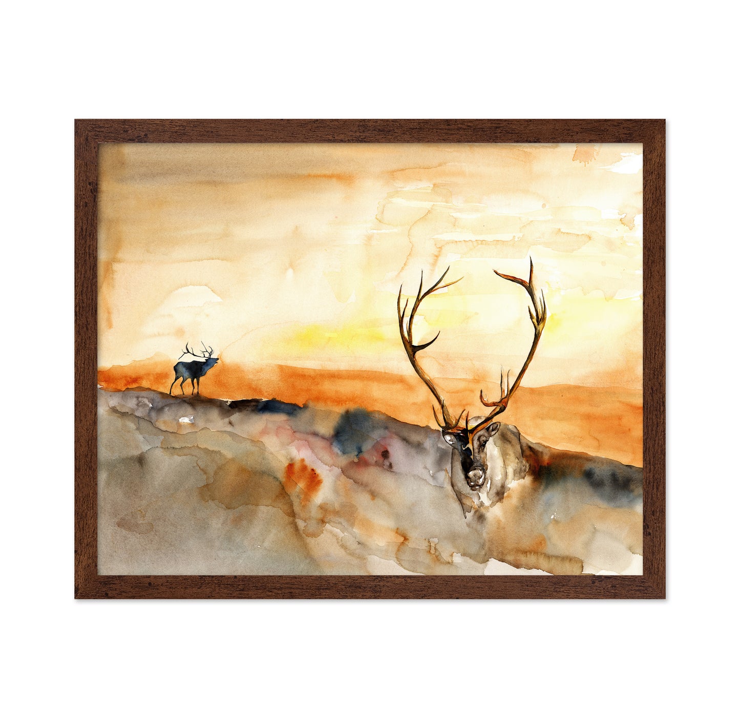 Watercolor Elk Antlers