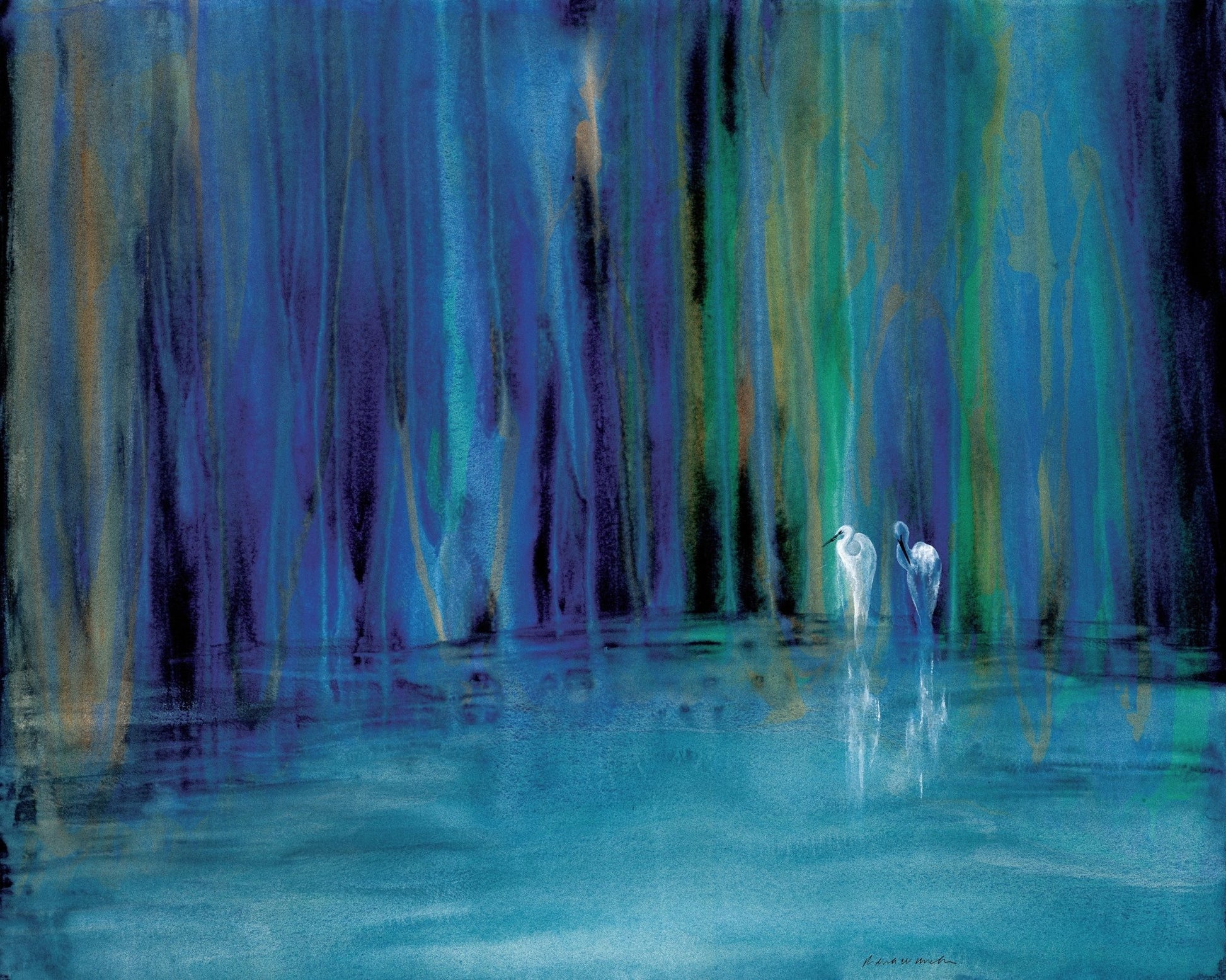 Blue Egret Pair
