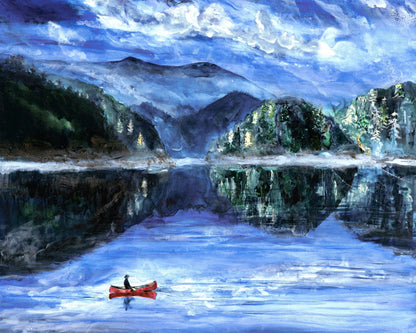 Blue Waterfall Landscape