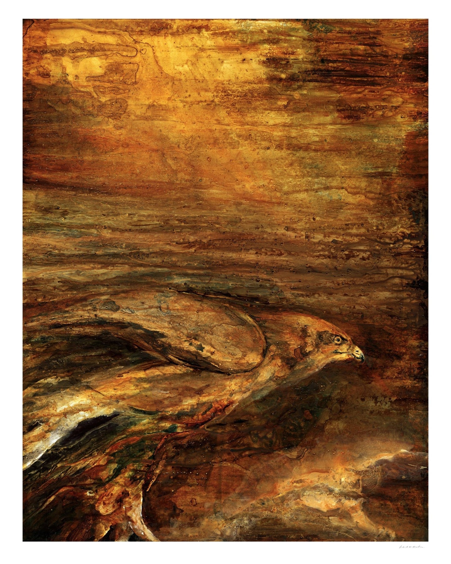 Golden Hawk Abstract