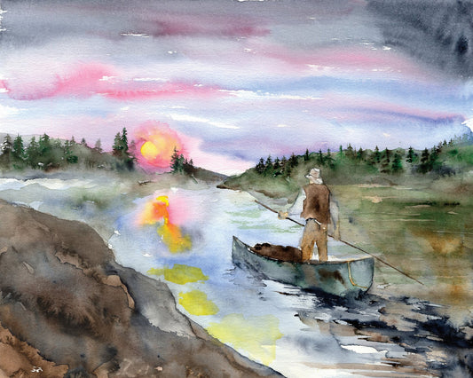 River Sunset Fisher
