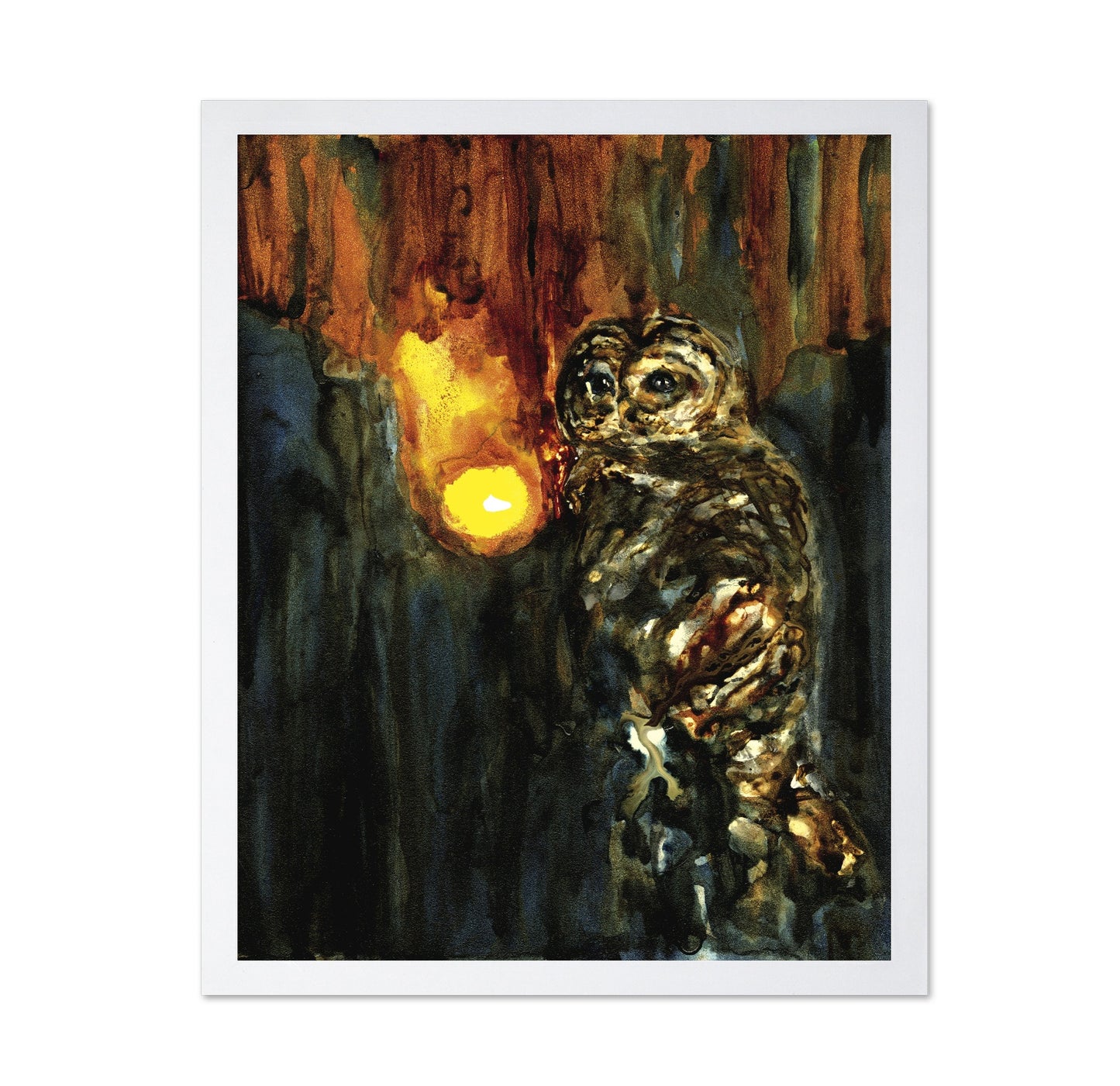 Owl In Ember Glow