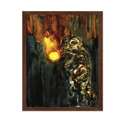 Owl In Ember Glow