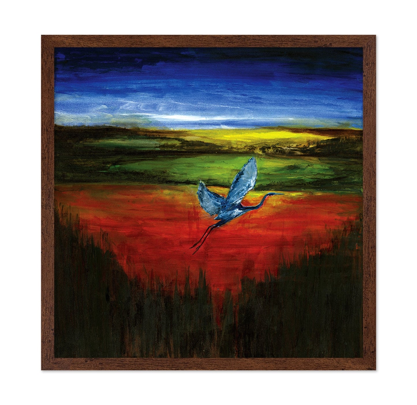 Crimson Heron Flight