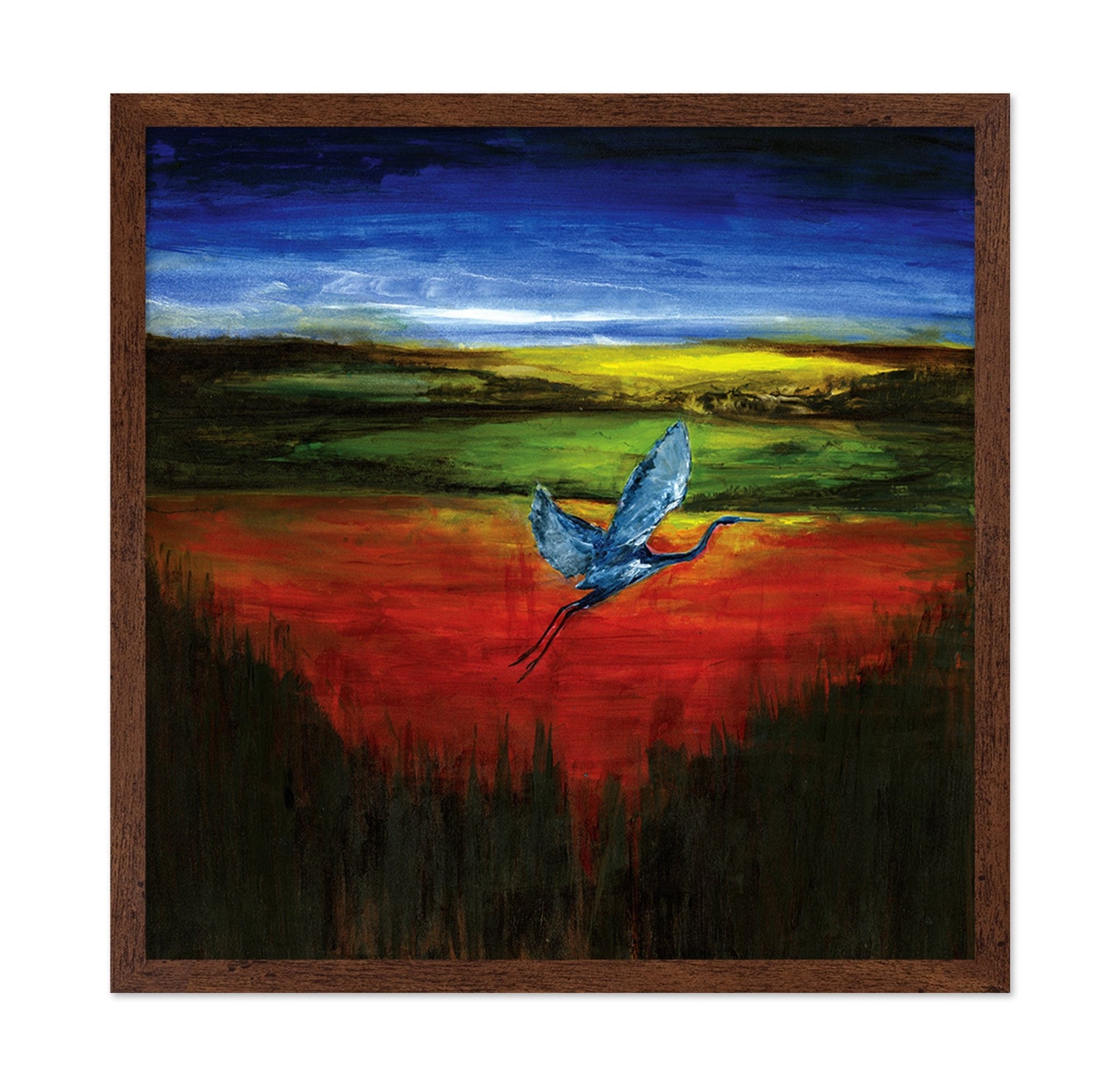Crimson Heron Flight