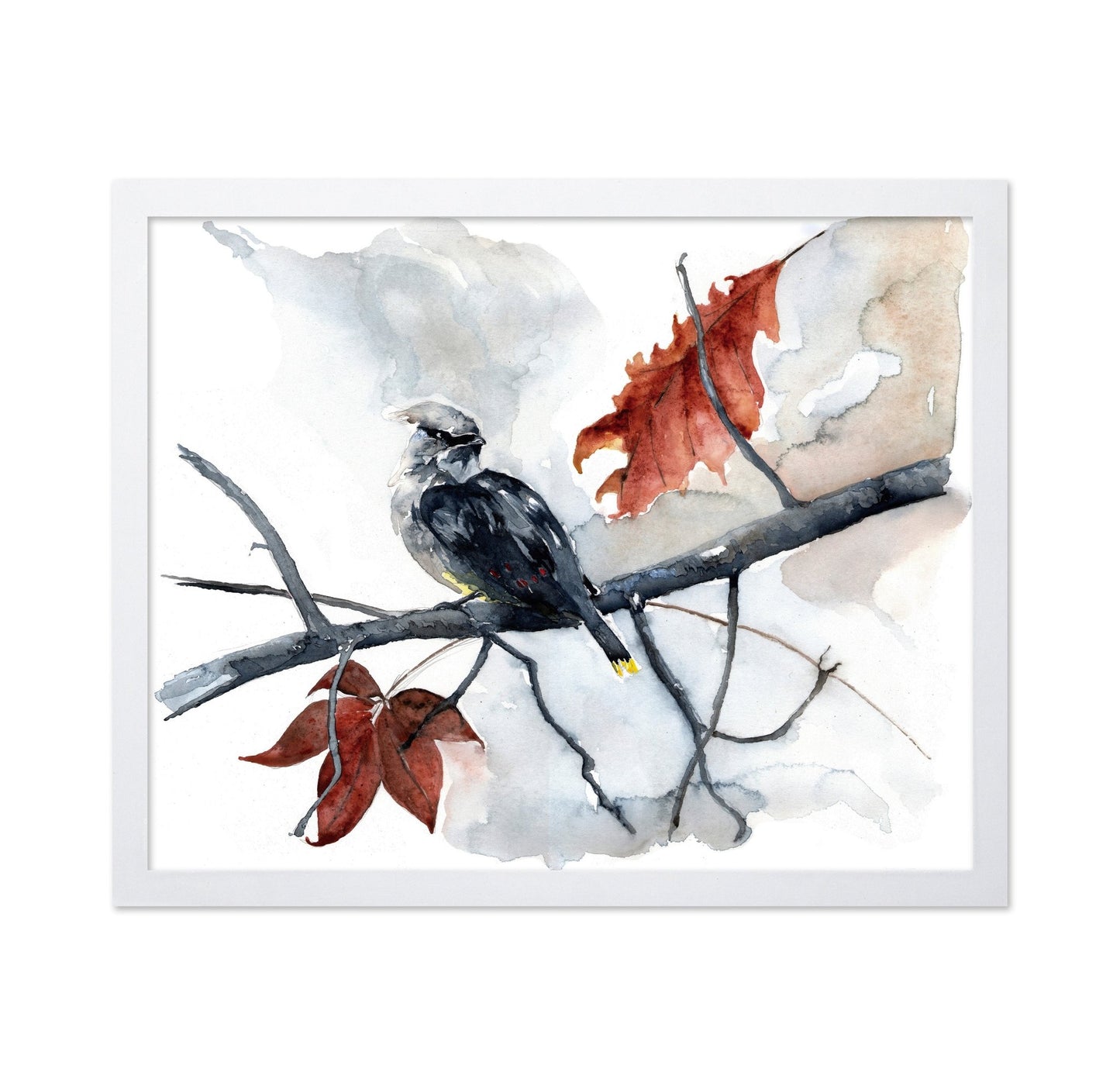 Waxwing Autumn Branch