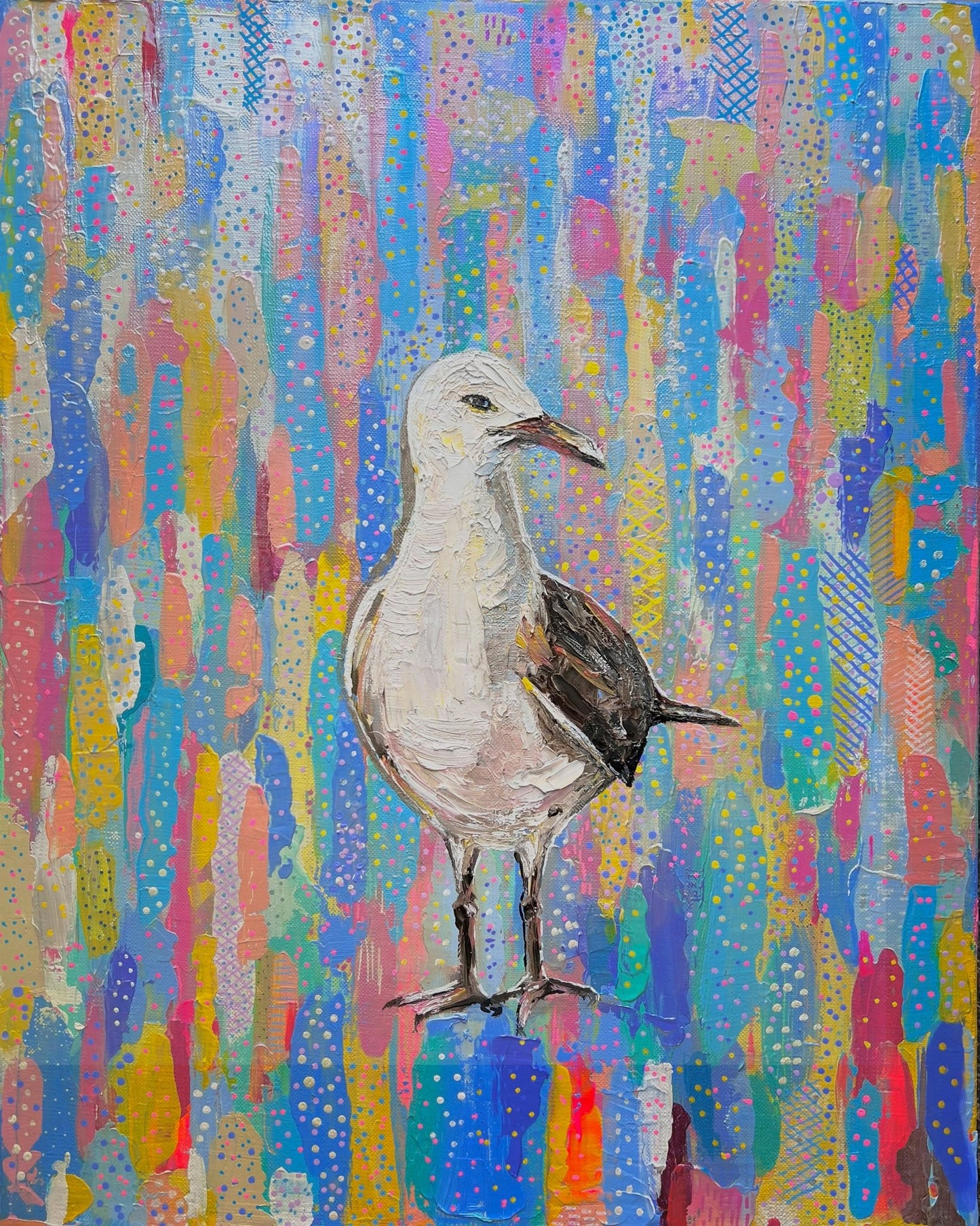 Colorful Seagull Painting