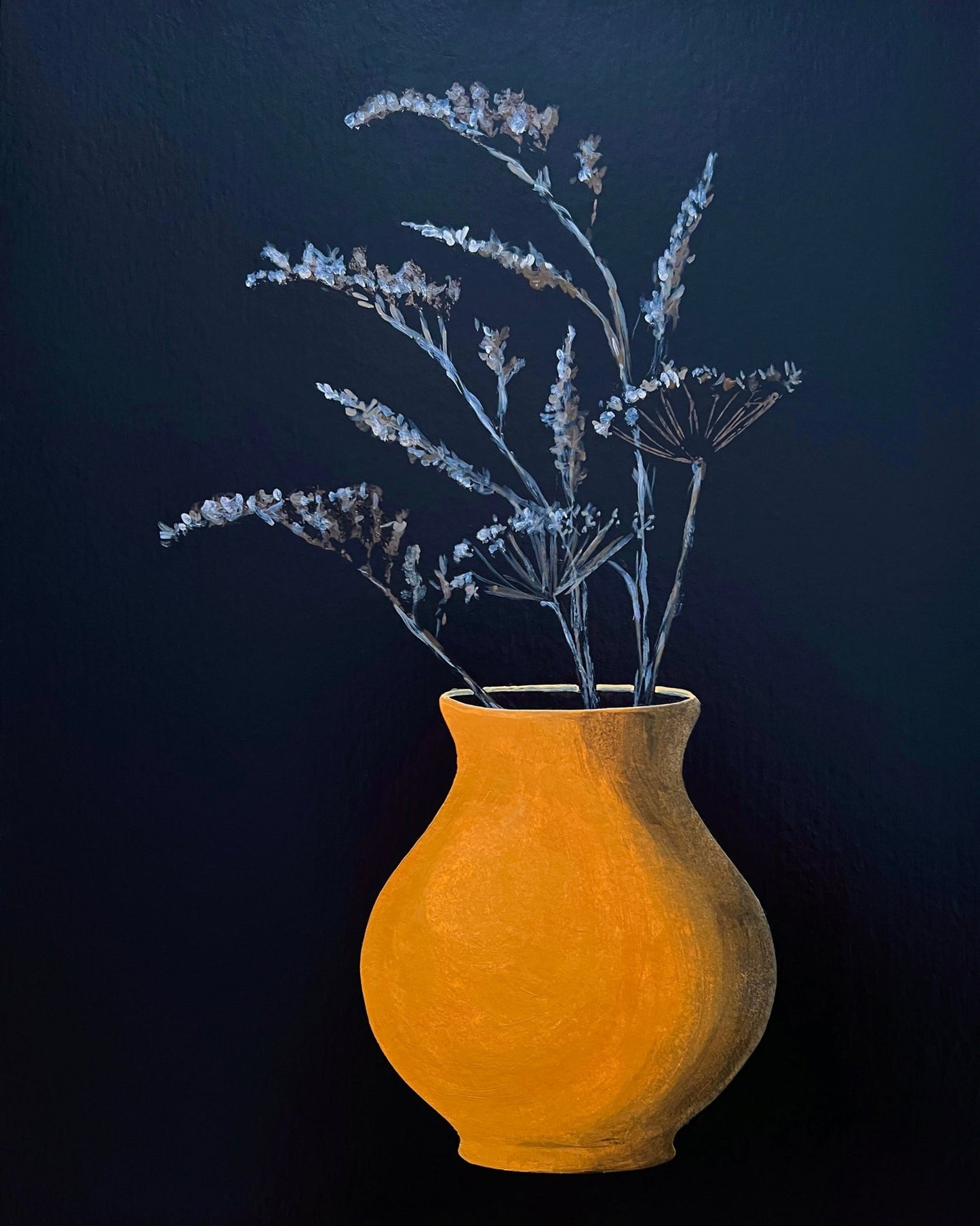 Golden Vase Floral Painting