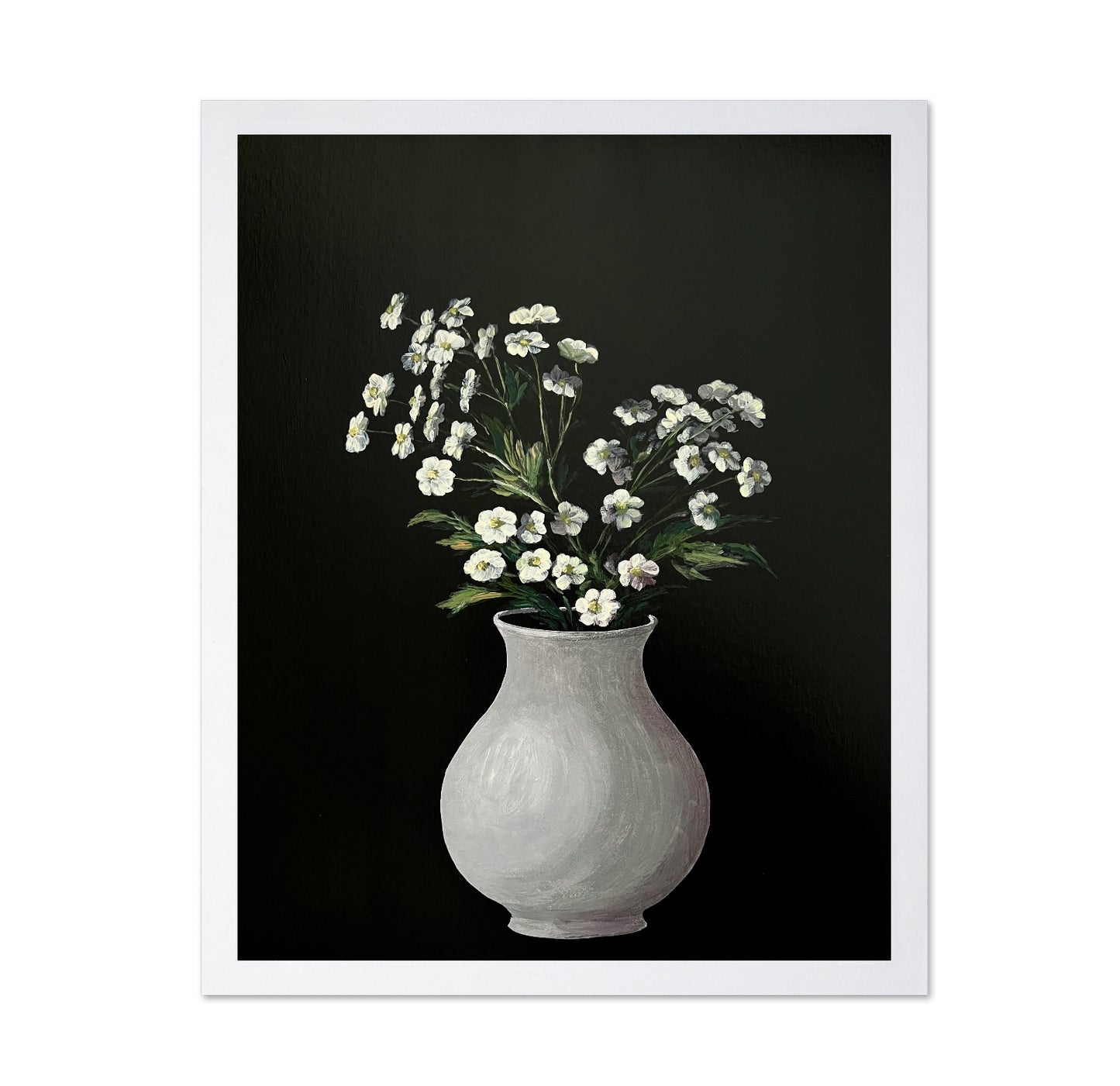 White Vase Floral Painting