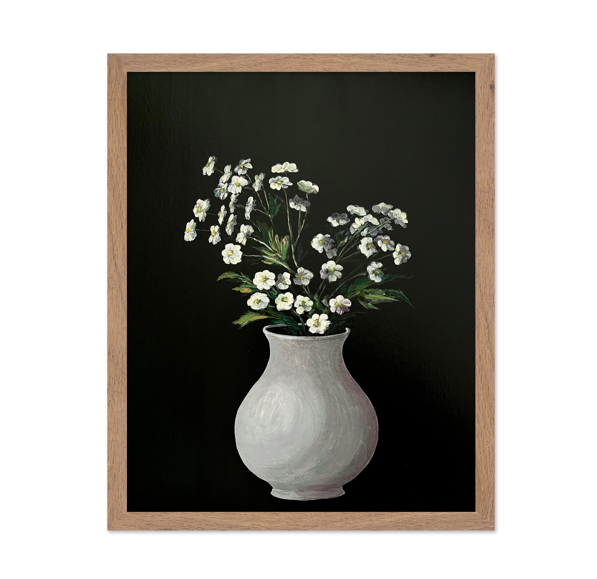 White Vase Floral Painting