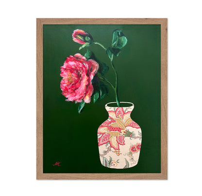 Patterned Vase Rose Painting