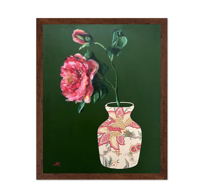 Patterned Vase Rose Painting