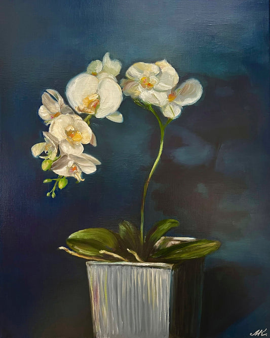 White Orchid Vase