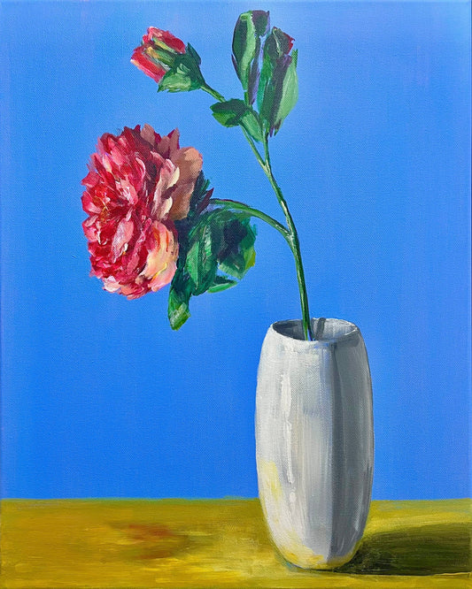 Red Bloom Blue Backdrop