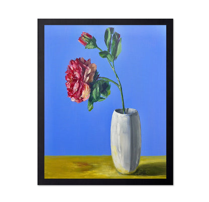 Red Bloom Blue Backdrop