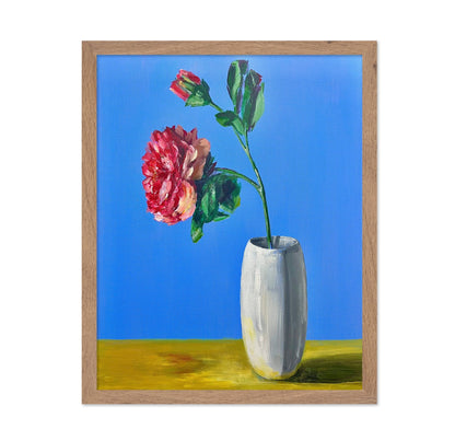 Red Bloom Blue Backdrop