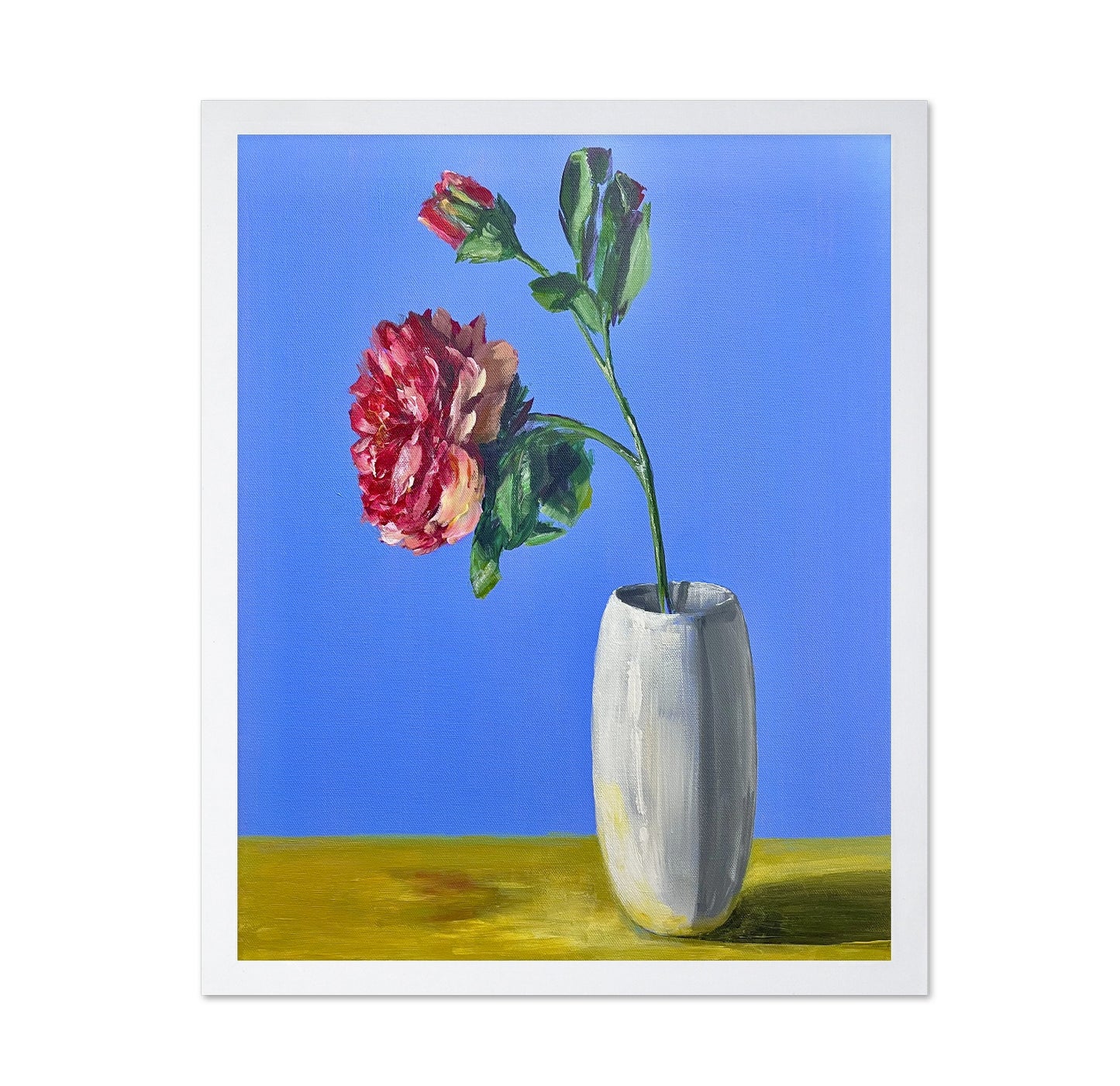 Red Bloom Blue Backdrop