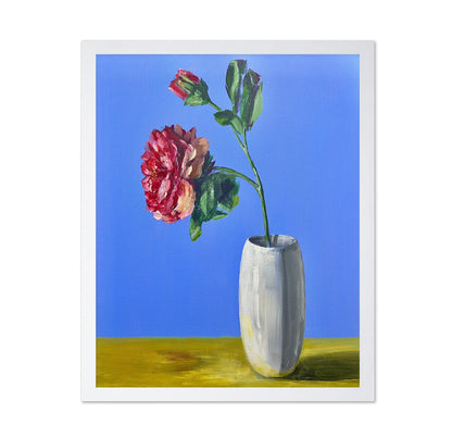 Red Bloom Blue Backdrop