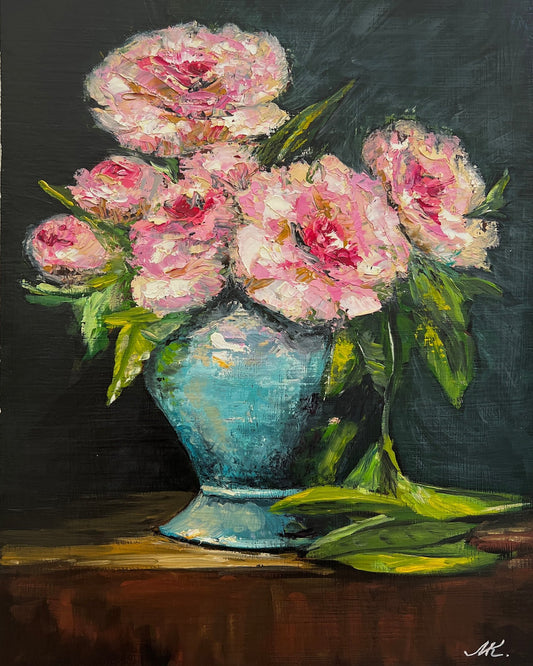 Pink Peonies Vase