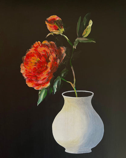 Red Peony Vase