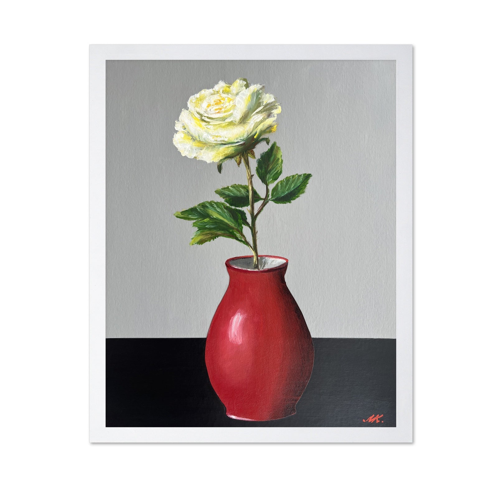 White Rose Red Vase