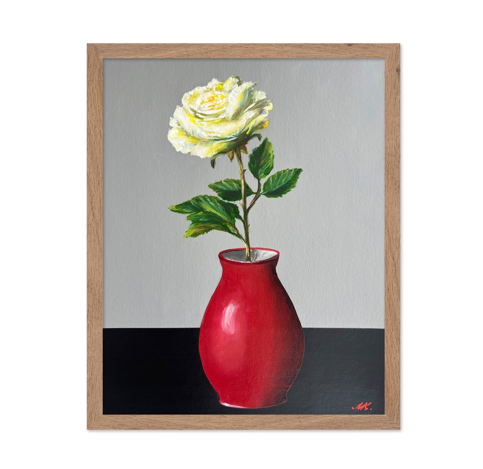 White Rose Red Vase