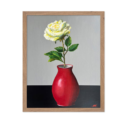White Rose Red Vase