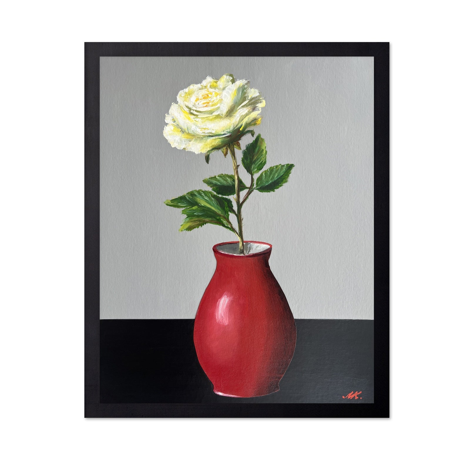 White Rose Red Vase