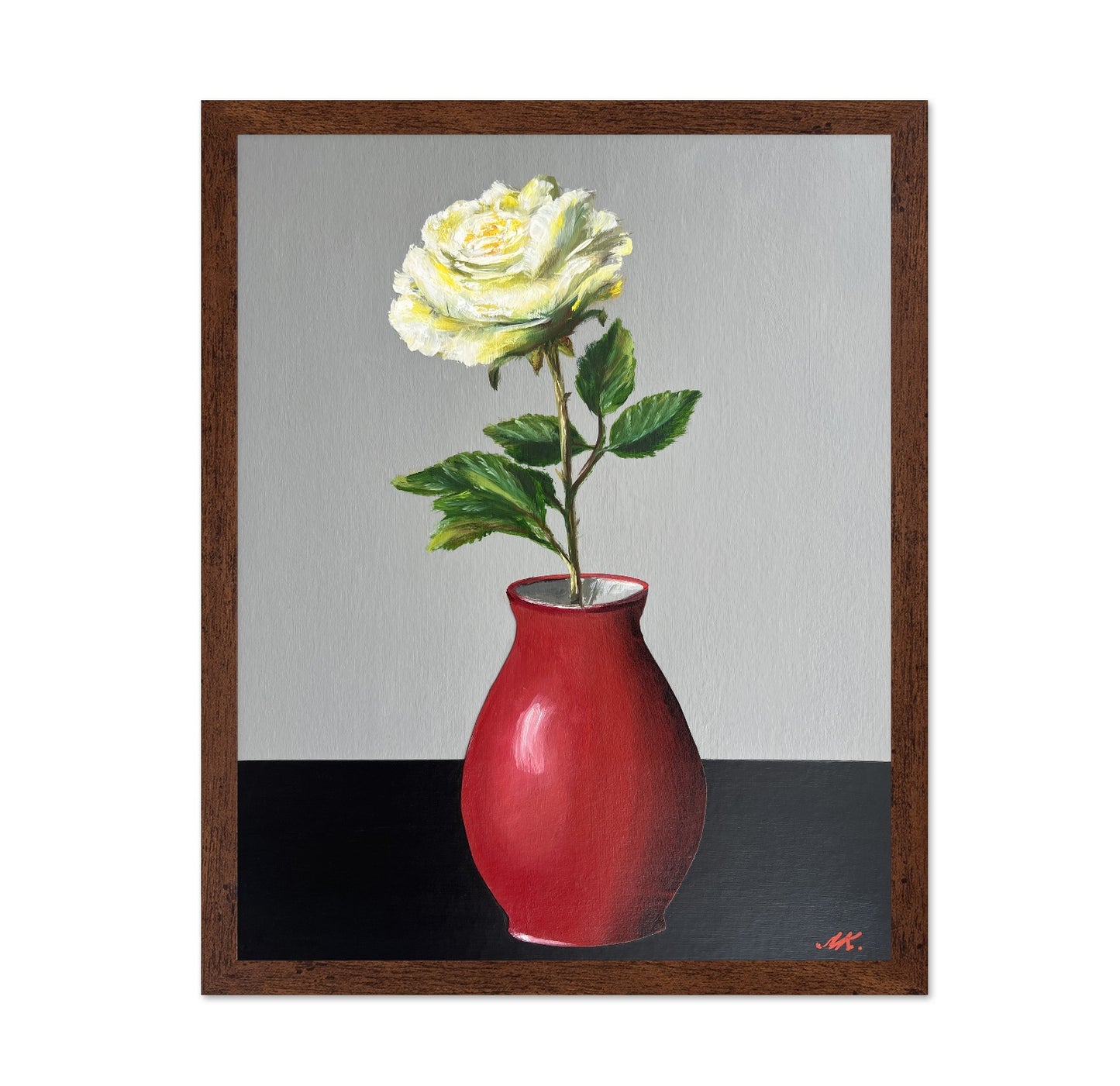 White Rose Red Vase