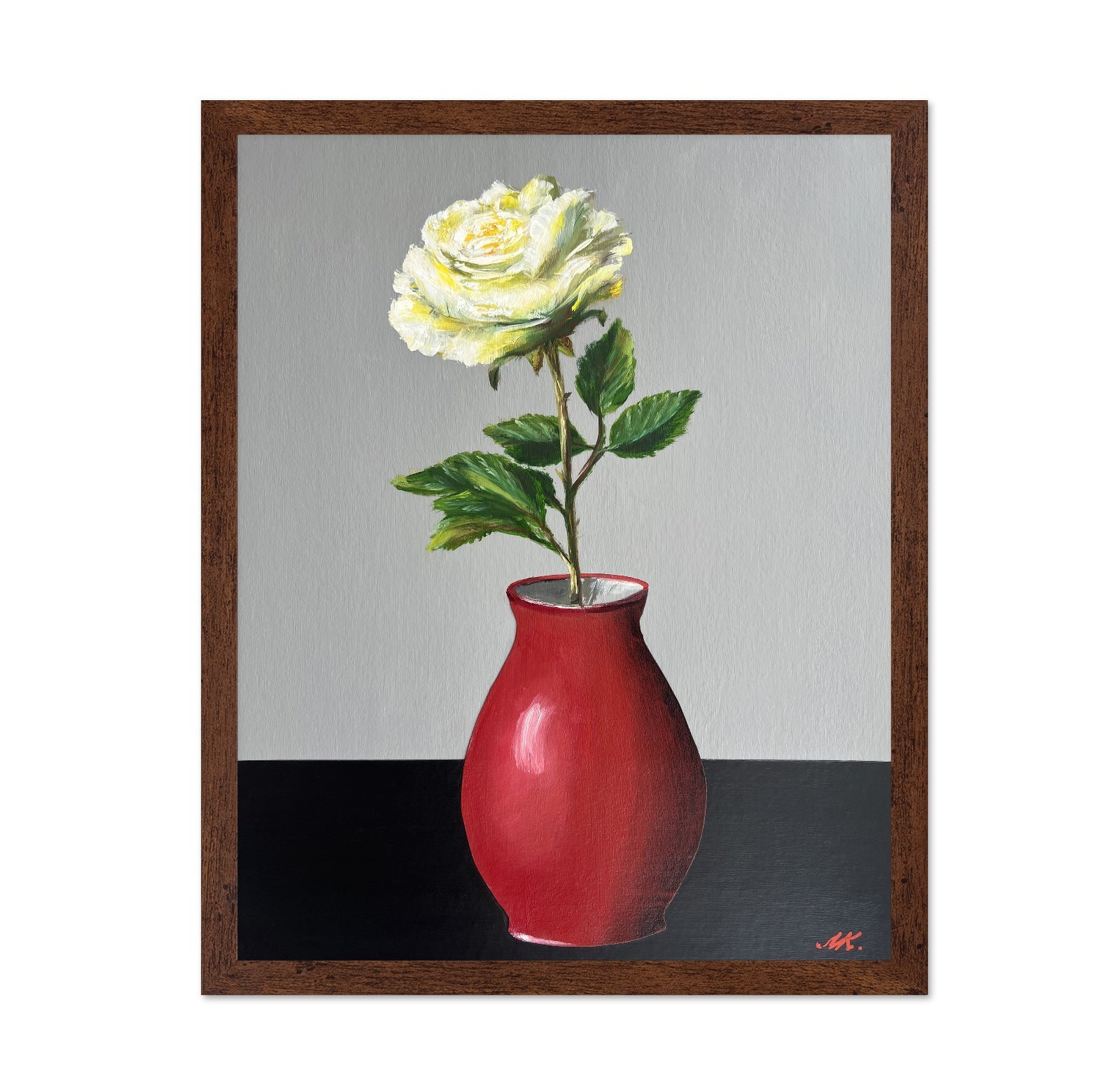 White Rose Red Vase