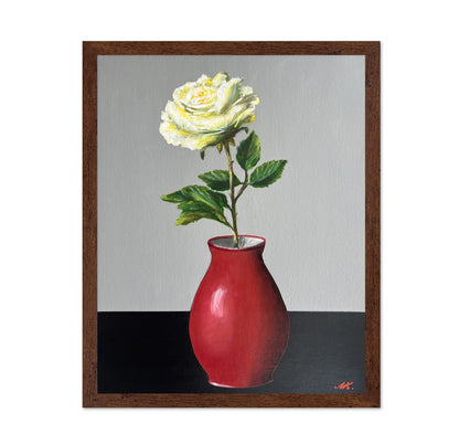 White Rose Red Vase