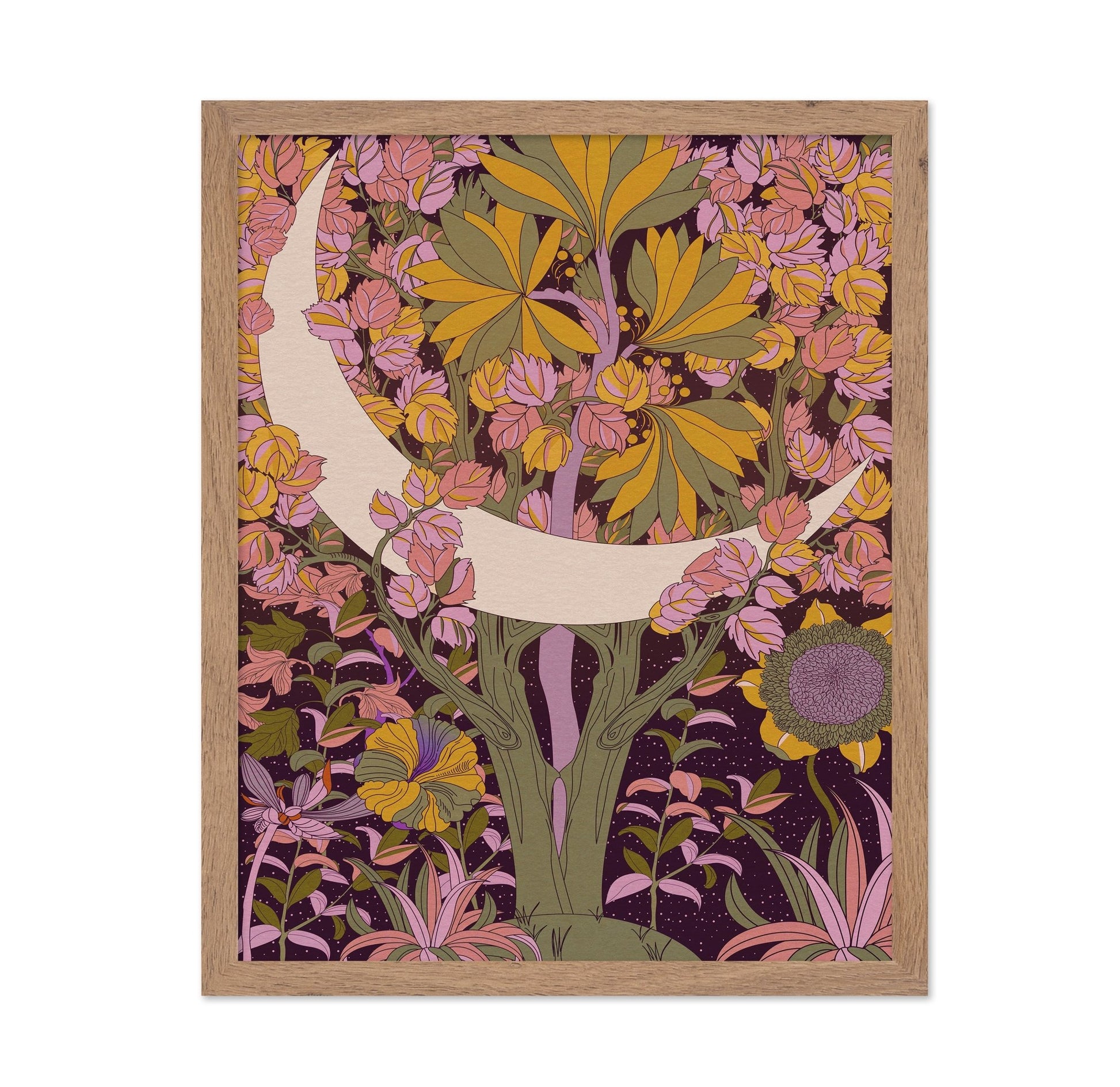 Moonlit Floral Forest