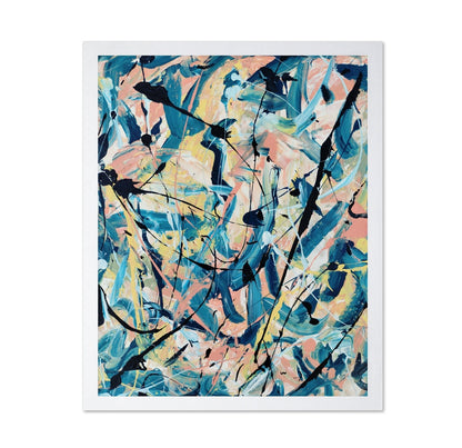 Teal Pink Abstract Painting
