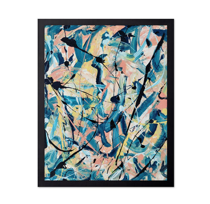 Teal Pink Abstract Painting