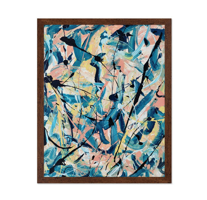 Teal Pink Abstract Painting