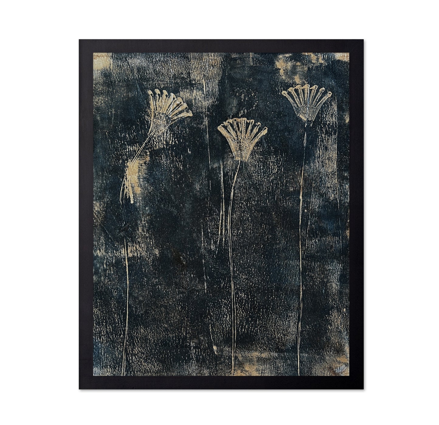 Dark Teal Floral Stems