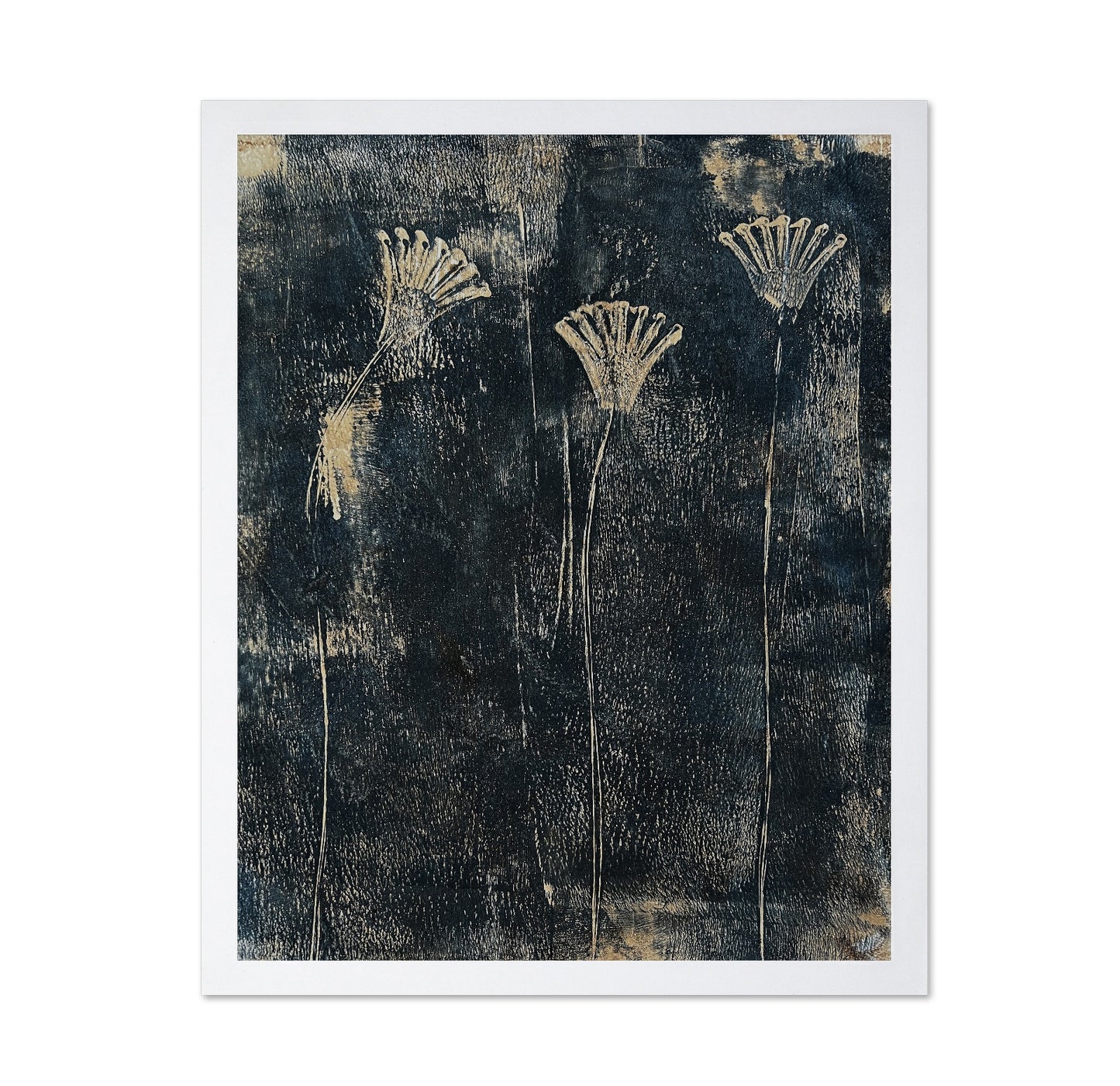 Dark Teal Floral Stems